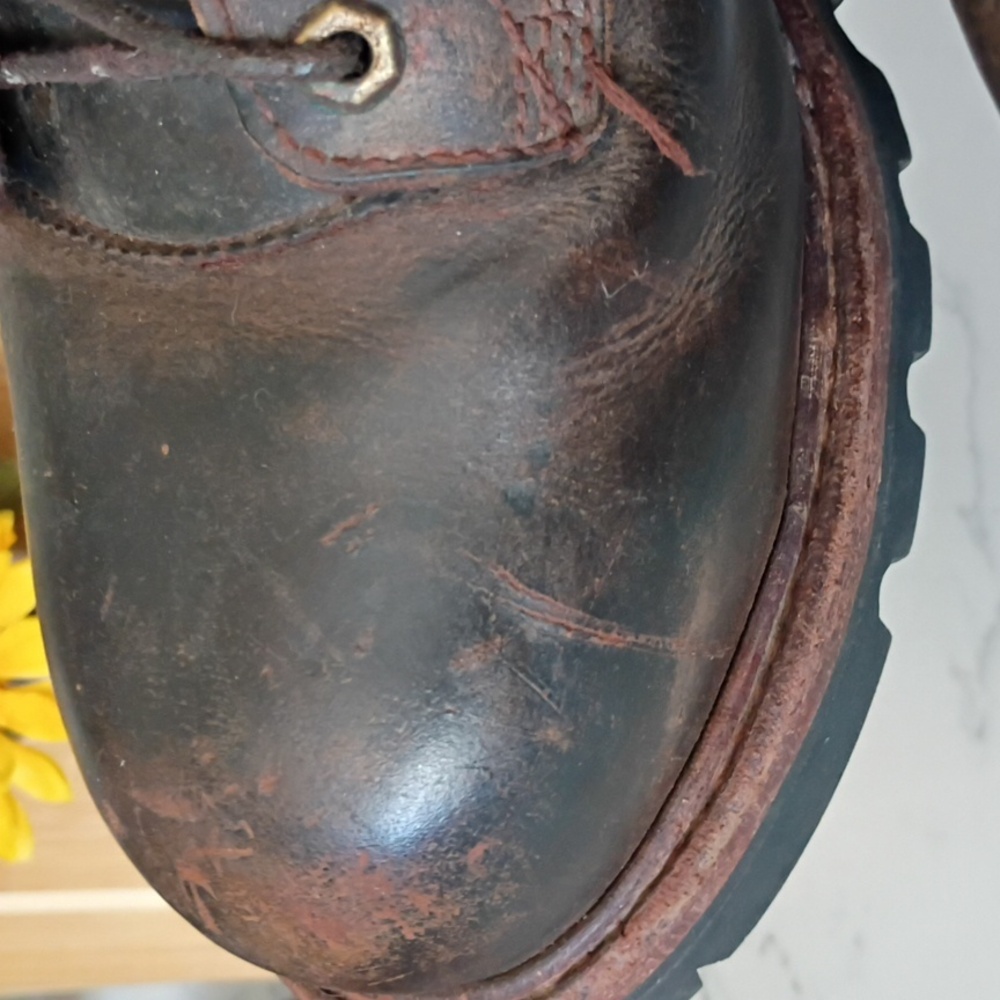Chippewa Brown Leather Steel Toe Waterproof Work Boots - Picture 7 of 14